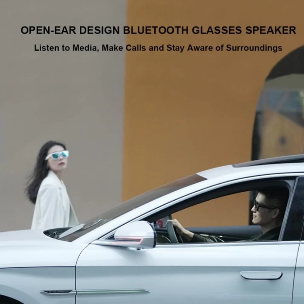 OhO Smart Glasses,Polarized with Bluetooth Speaker, Voice Control White/…